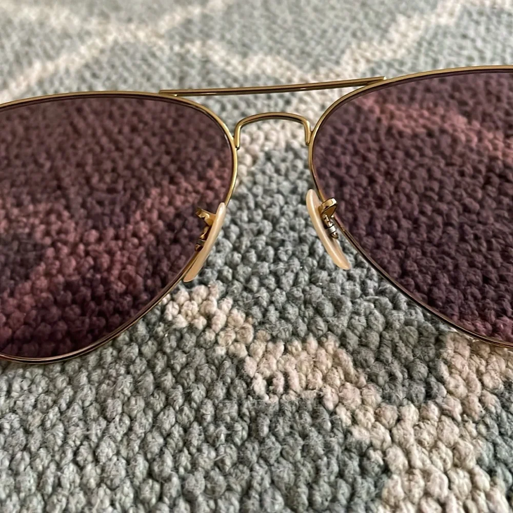 Ray-Ban Gold Frame Brown Gradient Aviator Sunglasses